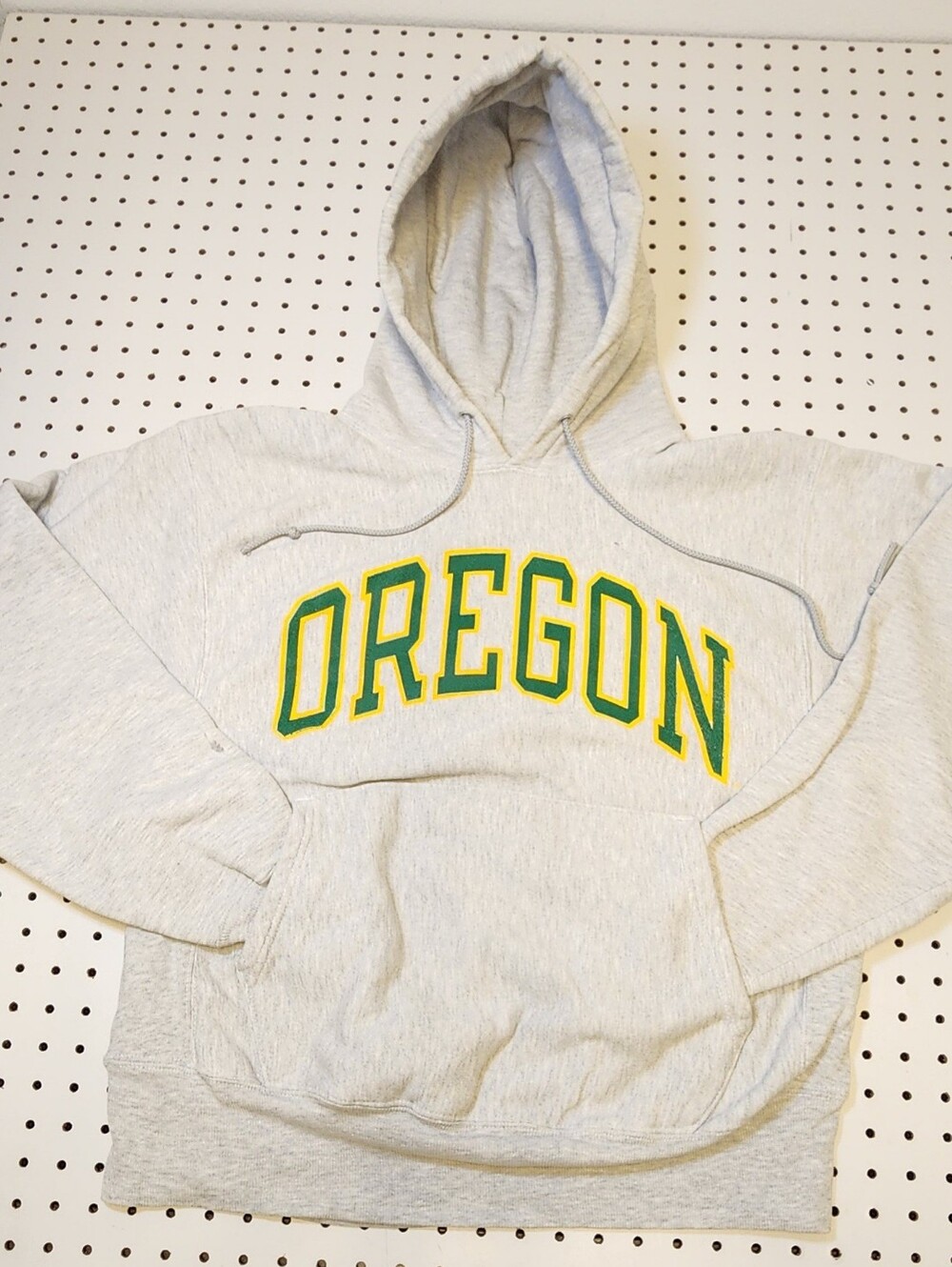 Vintage Champion Reverse Weave Hoodie Sweatshirt Oregon Ducks Medium Grey Y2K